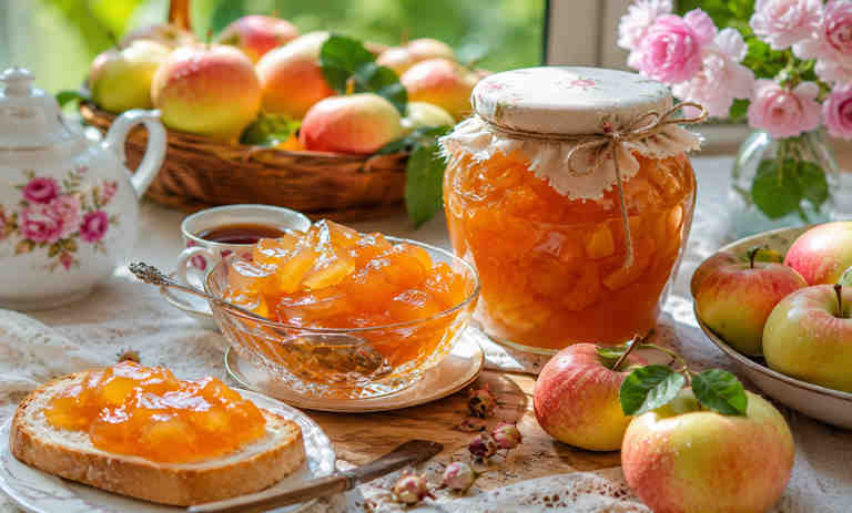 طرز تهیه مربای سیب گلاب؛ خوشرنگ و بدون شکرک