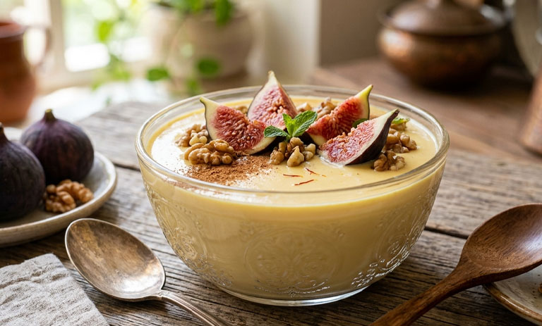 طرز تهیه محلبی انجیر؛ دسر خوشمزه با طعم انجیر تازه