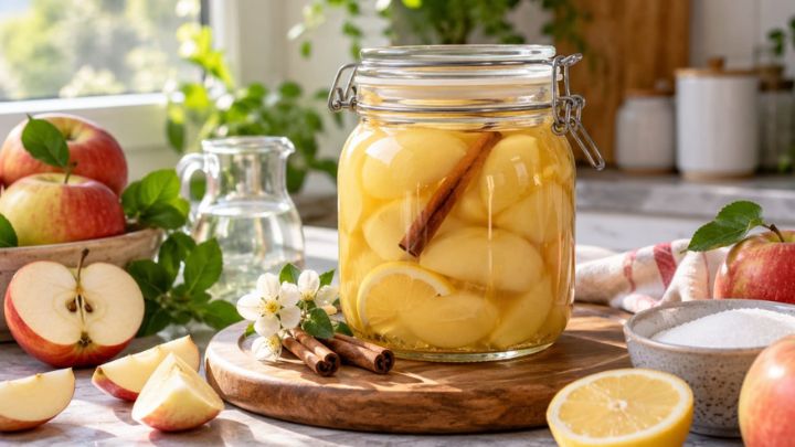 طرز تهیه کمپوت سیب در شیشه دربسته
