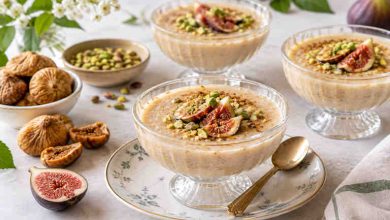طرز تهیه فرنی انجیر؛ دسر لطیف و خوش‌عطر با طعم انجیر