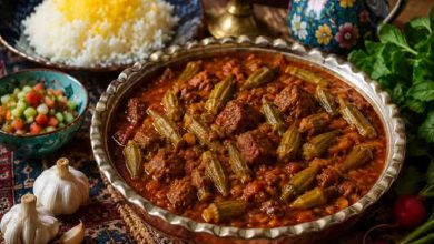 طرز تهیه خورشت بامیه مجلسی و جاافتاده؛ بدون لزج شدن