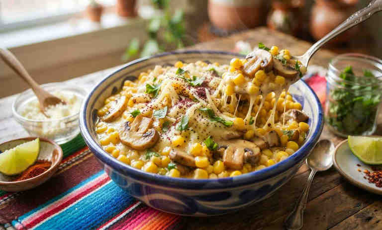 طرز تهیه ذرت مکزیکی خانگی با قارچ و پنیر؛ به روش بازاری