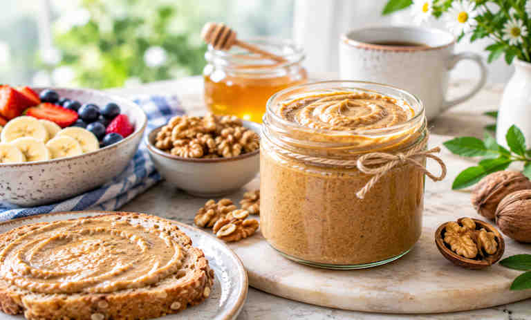 طرز تهیه کره گردو خانگی؛ صبحانه مقوی به روش بازاری