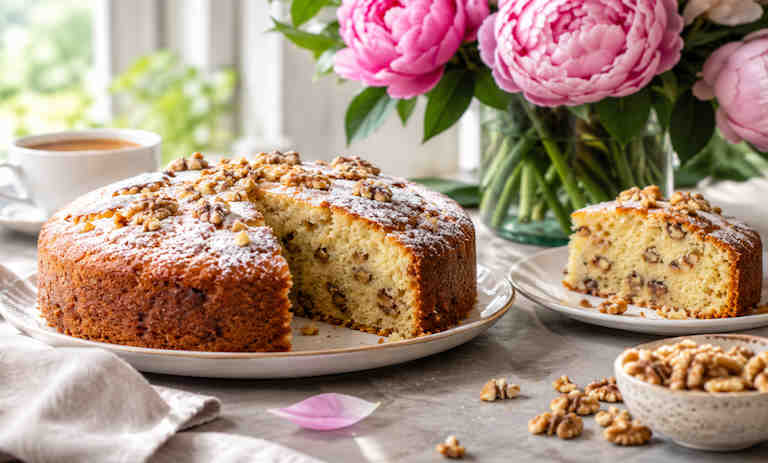 طرز تهیه کیک پنیر و گردو؛ کیک نرم و متفاوت خانگی