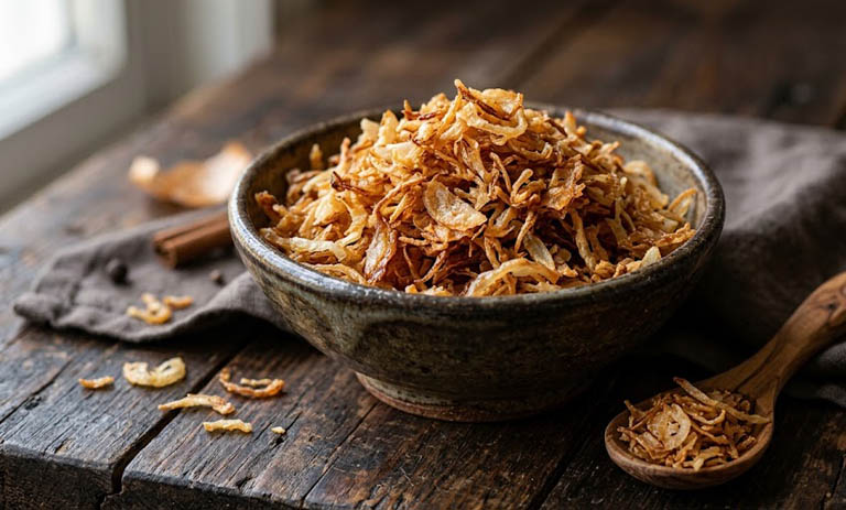 طرز تهیه پیاز داغ مجلسی و کریسپی؛ ترد و طلایی