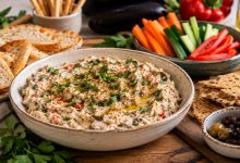 طرز تهیه دیپ مرغ و بادمجان؛ پیش‌غذای شیک برای دورهمی‌ها