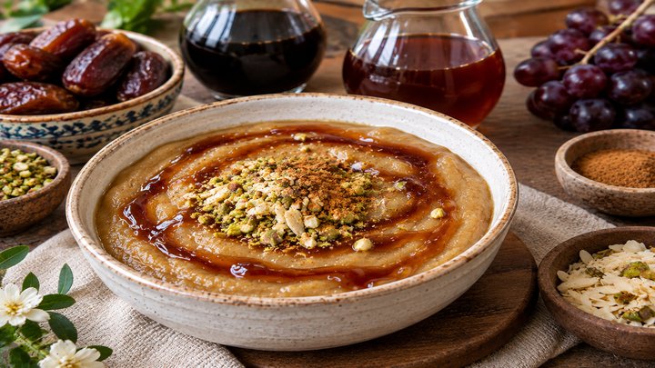 طرز تهیه کاچی شیر با شیره انگور